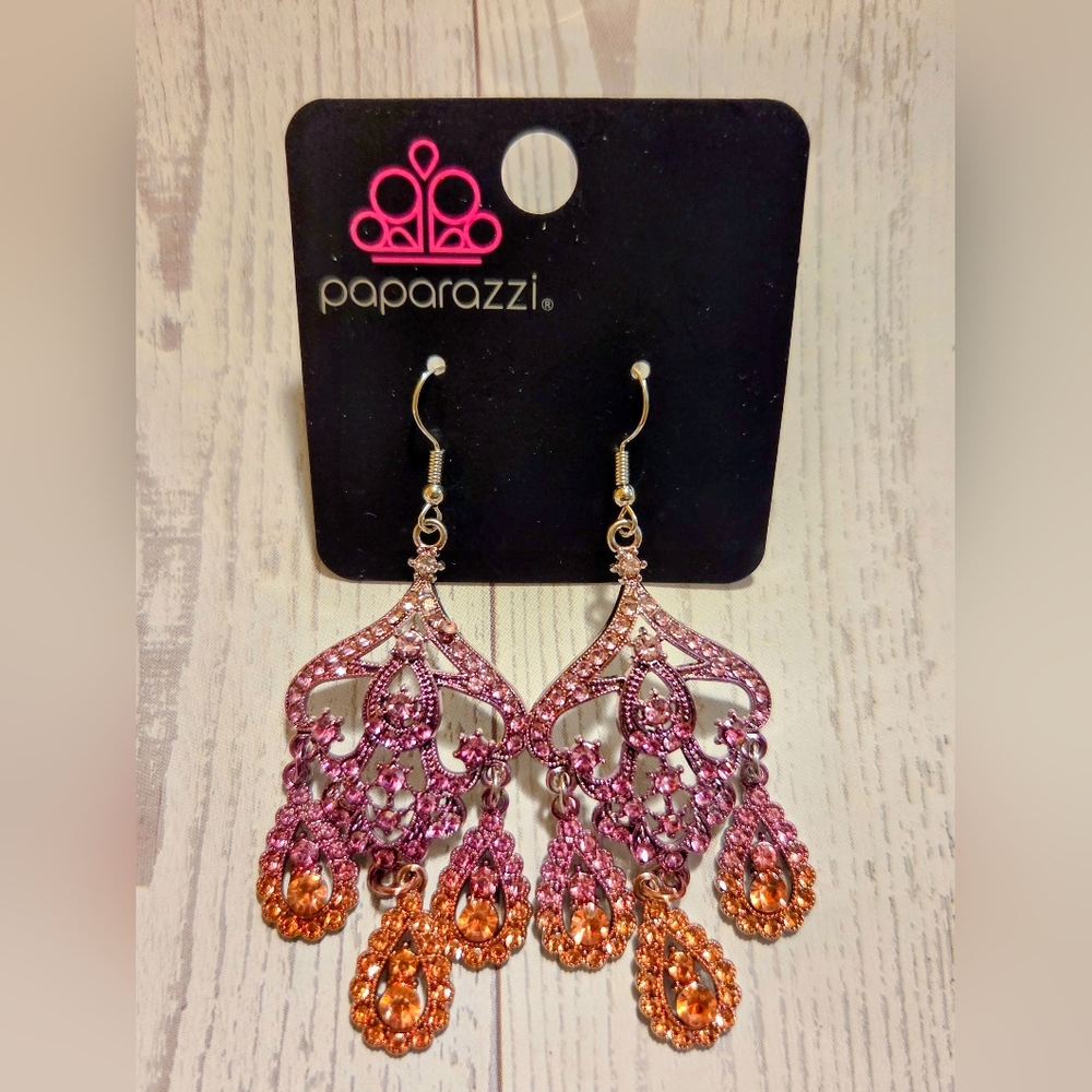 Paparazzi Vibrant Pink and Orange Drop Earrings
